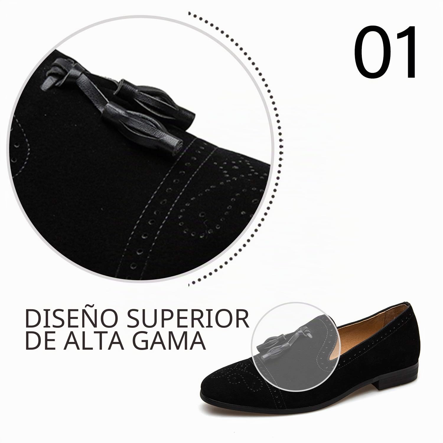 JITAI Mocasines De Hombre Piel Mocasines Hombre con Flecos Y Zapatos Casuales para Mocasin Hombre