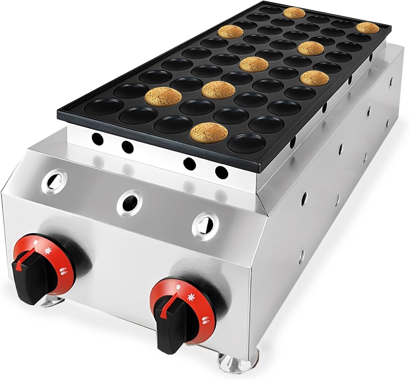 LPG Gas Dutch Pancake Baker, 50PCS Commercial Electric Nonstick Waffle Maker Machine, 3-5Mins Quick Heating Pancake Maker, for Home and Restaurants