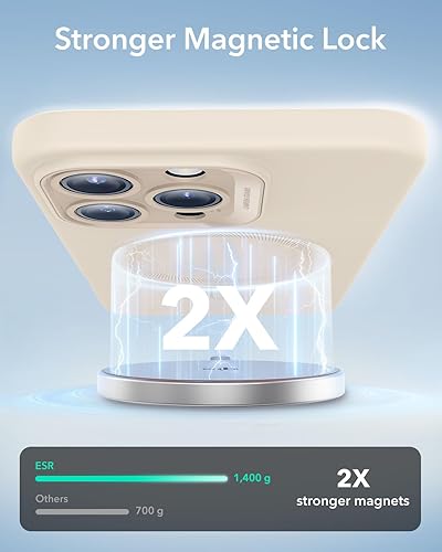 Vista 144 de ESR Funda para iPhone 15 Pro Max, compatible con MagSafe, de grado militar, negro transparente