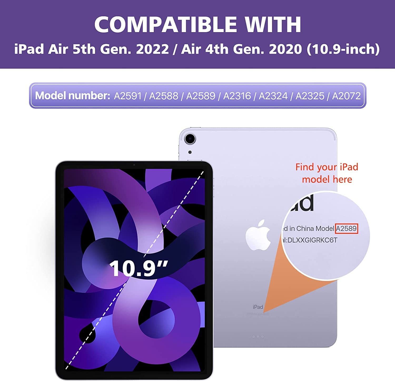 ProElite Case for iPad Air 11 Inch M4/M3/M2 2026/2025/2024, Air 5th Gen 2022/iPad Air 4th Gen 2020 10.9 Inch, Slim Hard PC Translucent Back Shell Smart Cover Fit iPad Air 11 & Air 10.9 Case, Purple — Amazon image 3