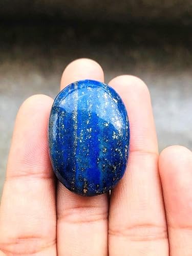 Vista 3 de crystalmiracle Hermosa piedra de lapislázuli de 1 pulgada de preocupación de cristal curativo de energía positiva para el pulgar para meditación