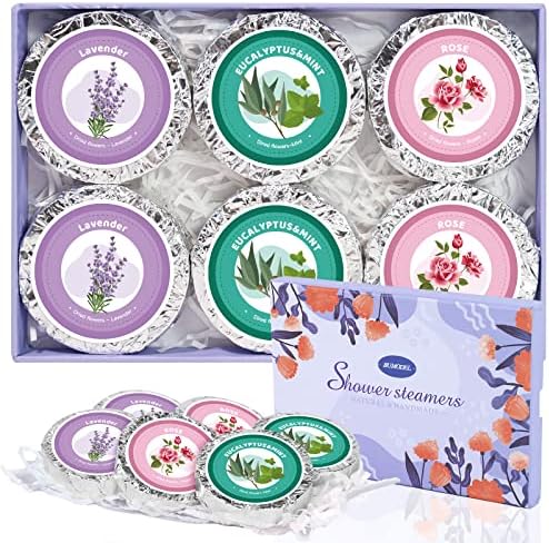 Bumodel Shower Steamers Aromatherapy 6Pack Organic Shower Bath Bombs for Women Mom and Men Shower Tablets with Natural Essential Oils for Home SPA Self Care Relaxation Gifts for Birthday,Mothers Day