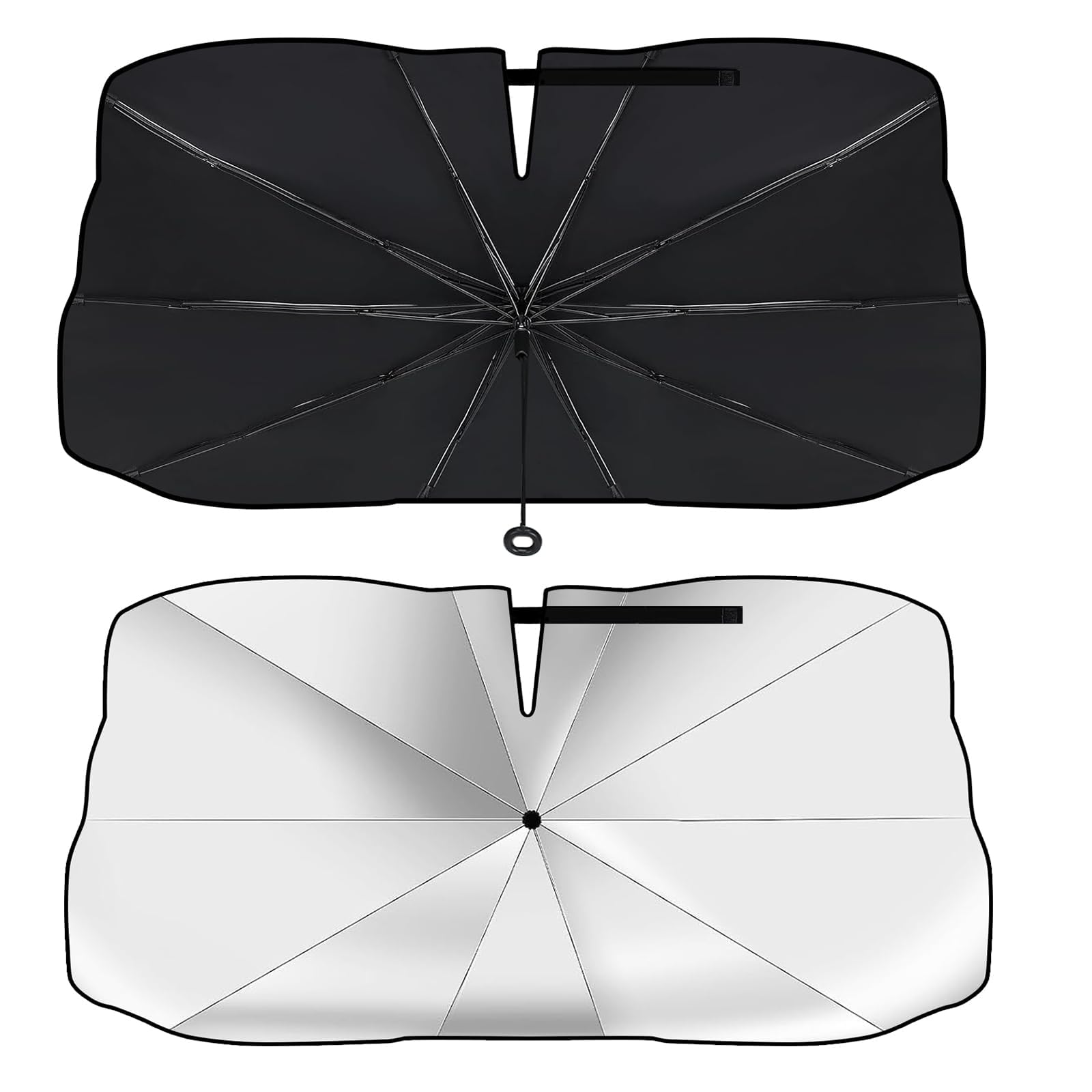 VAPORVERSE 1 Pack Car Windshield Sun Shade for Opel Astra L Kombi (Sports Tourer) 2022-2025, Umbrella Titanium Silver Cloth Foldable Thermal Insulated Protector Sun Visor Accessory