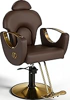 Vista 13 de Silla de Barbería de Salón, Silla de Salón Reclinable para Estilista de Cabello, Silla de Salón de Cabello con Bomba Hidráulica de Servicio Pesado