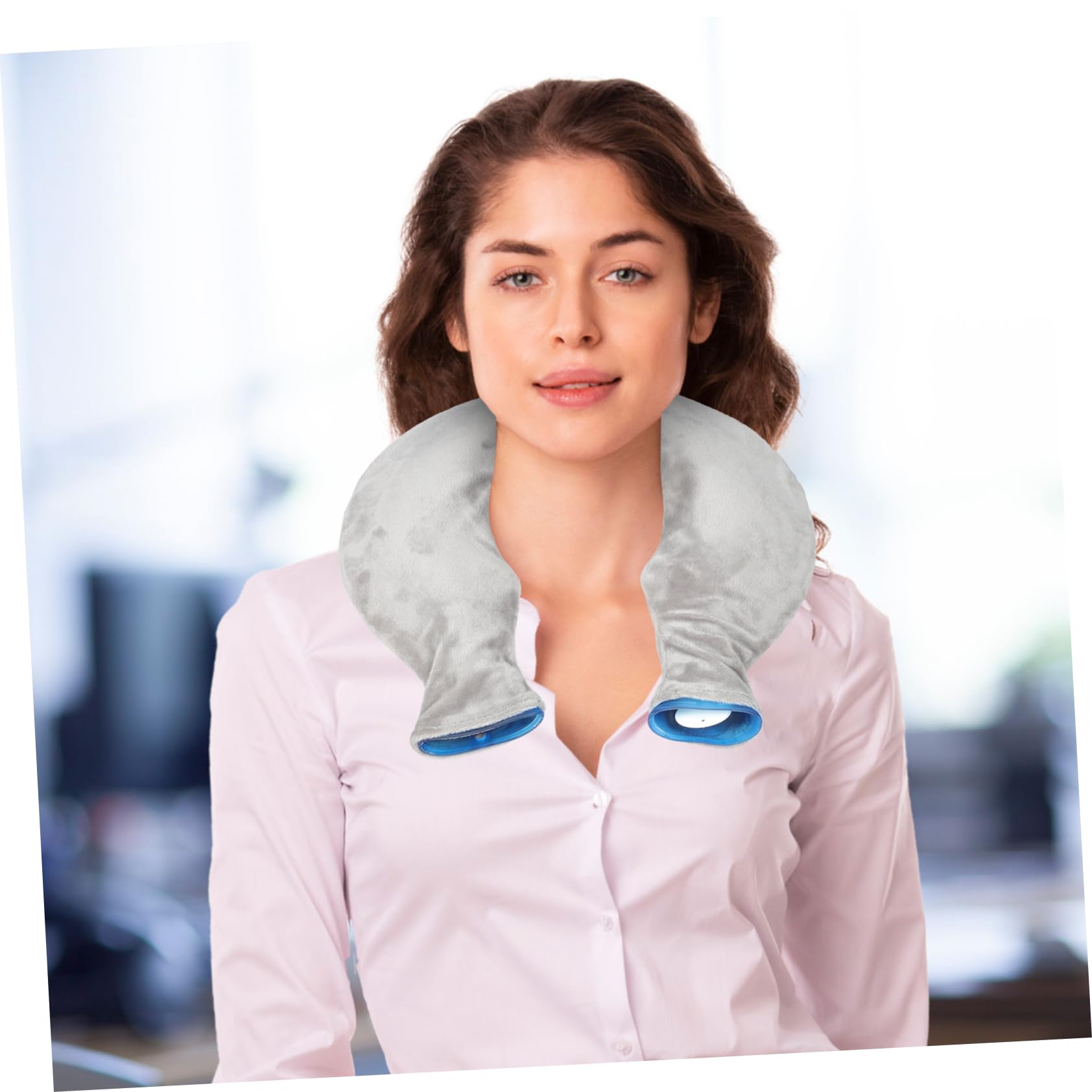 Beavorty Impacco Termico U a Forma di U in Pvc Trasparente per Spalle e Collo, Borsa per Compressa Caldo e Freddo, Facile da Riempire, a Casa e Riabilitazione