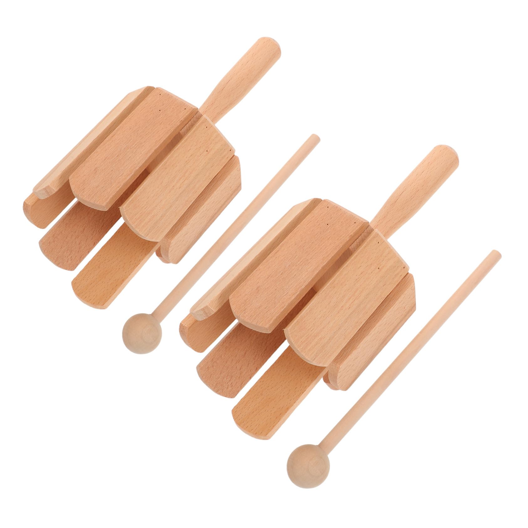 Tubo Rítmico de Ocho Tonos de Madera para Niños, 2 Piezas | Aprendizaje Temprano y Clases Escolares, Sonido Puro, Artesanía Precisa, Color Beige