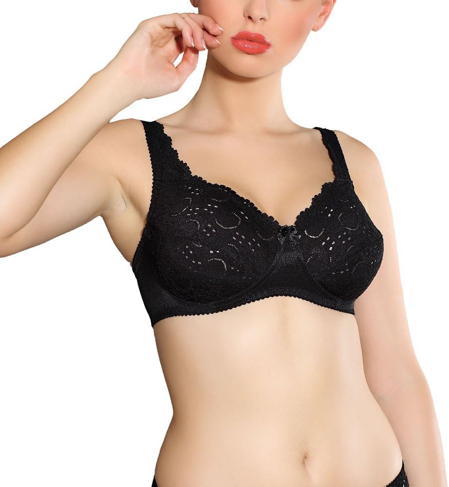 Jarpol 022 Wireless Non Padded Bra Smooth Lace Adjustable Straps - Made In EU