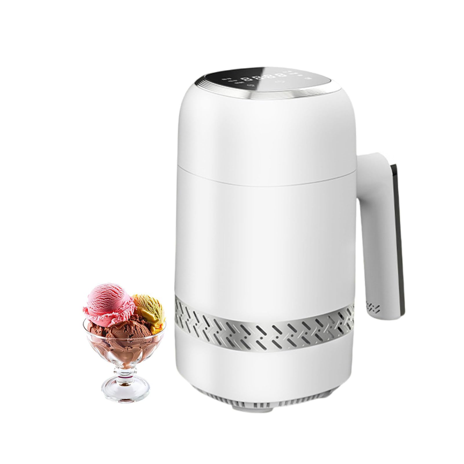 Máquina de Helados 300ml, Congelación Rápida sin Pre-enfriamiento, Máquina de Helados Caseros, Bajo Ruido - Pantalla LED