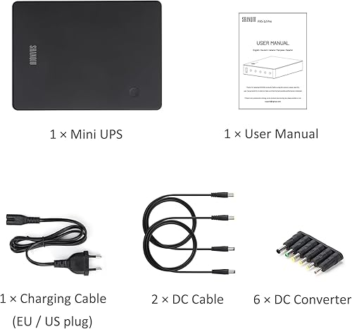 Miniatura 6 de Shanqiu Mini UPS batería de reserva fuente de alimentación ininterrumpida para router, módem, cámara de seguridad con entrada de salida de CA USB 5V