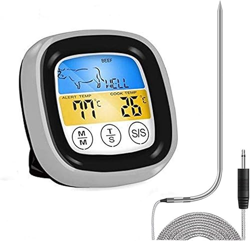 Termómetro digital de carne, pantalla táctil a color, termómetro de lectura instantánea para alimentos, para cocinar, barbacoa, horno, cocina,