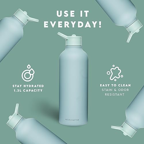 Miniatura 6 de Tritan Bottle  Botella de agua grande con pajilla, 44.0 fl oz  Botellas para beber para adultos  Gimnasio Botella de agua deportiva  Sin BPA, a