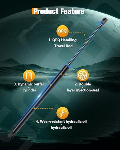 Vista 1077 de SCITOO PM1017 - Soportes de elevación de 17.8 pulgadas para Hyundai Santa Fe 2007-2012 trasero izquierdo y derecho Liftgate Shock Struts 2pcs