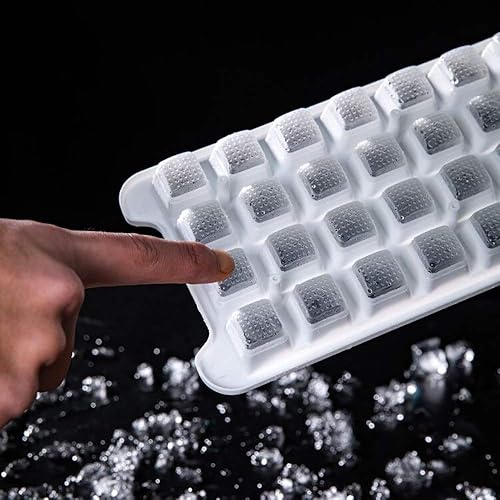 Miniatura 7 de AnWay Moldes para hacer cubitos de hielo, 4 unidades128 cubos, silicona de fácil liberación con tapa extraíble resistente a derrames y sin BPA para