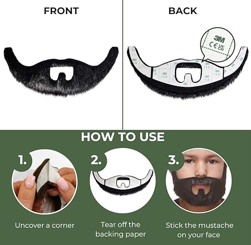 Miniatura 6 de Mustaches Barba falsa autoadhesiva para niños novedad pelo falso pequeño accesorio de disfraz para niños