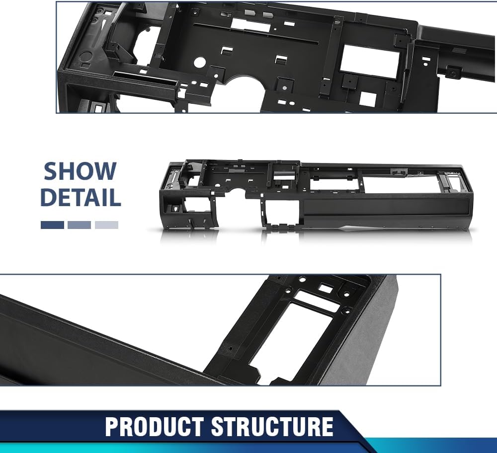 PIT66 Dash Dashboard Core Compatible with 1988-1994 Chevy & GMC Truck / 1992-1994 Chevy Blazer GMC Yukon Suburban Black
