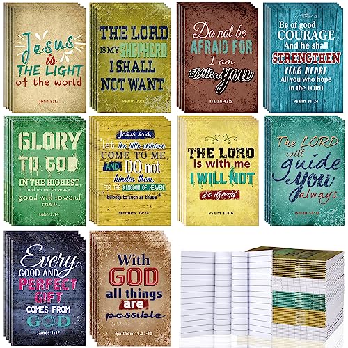Chinco 100 Pcs Christian Notepad Mini Bible Verse...