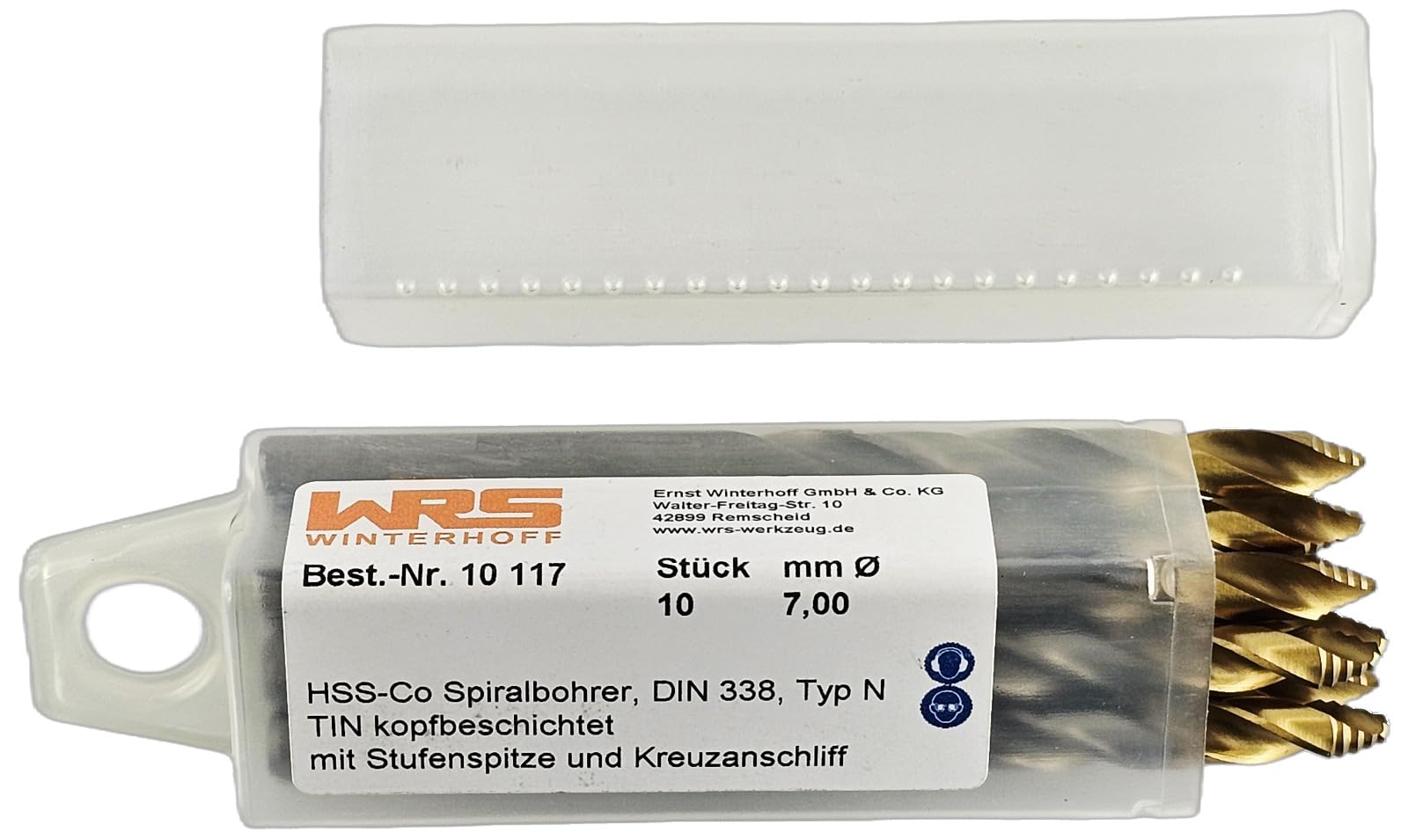 WRS Präz. Spiralbohrer aus HSS-E (Co) mit TIN-Stufenspitze und 3-Flächen-Schaft*, DIN 338, für Stahl und VA, Größe: 11,0 mm Ø, Anzahl der Artikel: 3