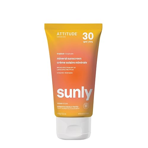 Miniatura 7 de ATTITUDE Protector solar mineral con óxido de zinc, SPF 30, verificado por EWG, protección UVAUVB de amplio espectro, probado dermatológicamente,