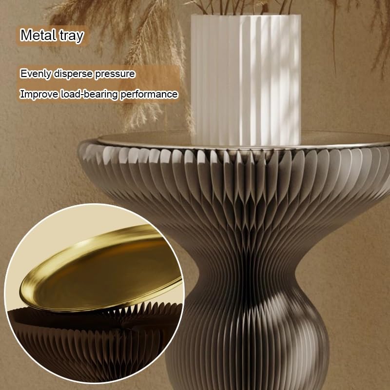 Présentoir cylindrique pliable gris, table d'appoint pour salon et mariage - 5
