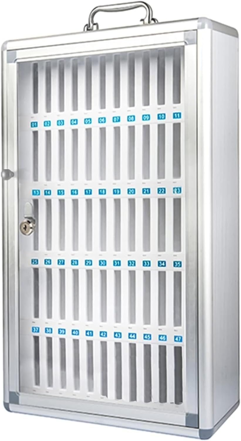 Cell Phone Locker Cabinet, Cell Phone Locker, Mobile Phone Storage Box Mobile Phone Safe Box for Corporate Meeting Rooms, Silver, 60