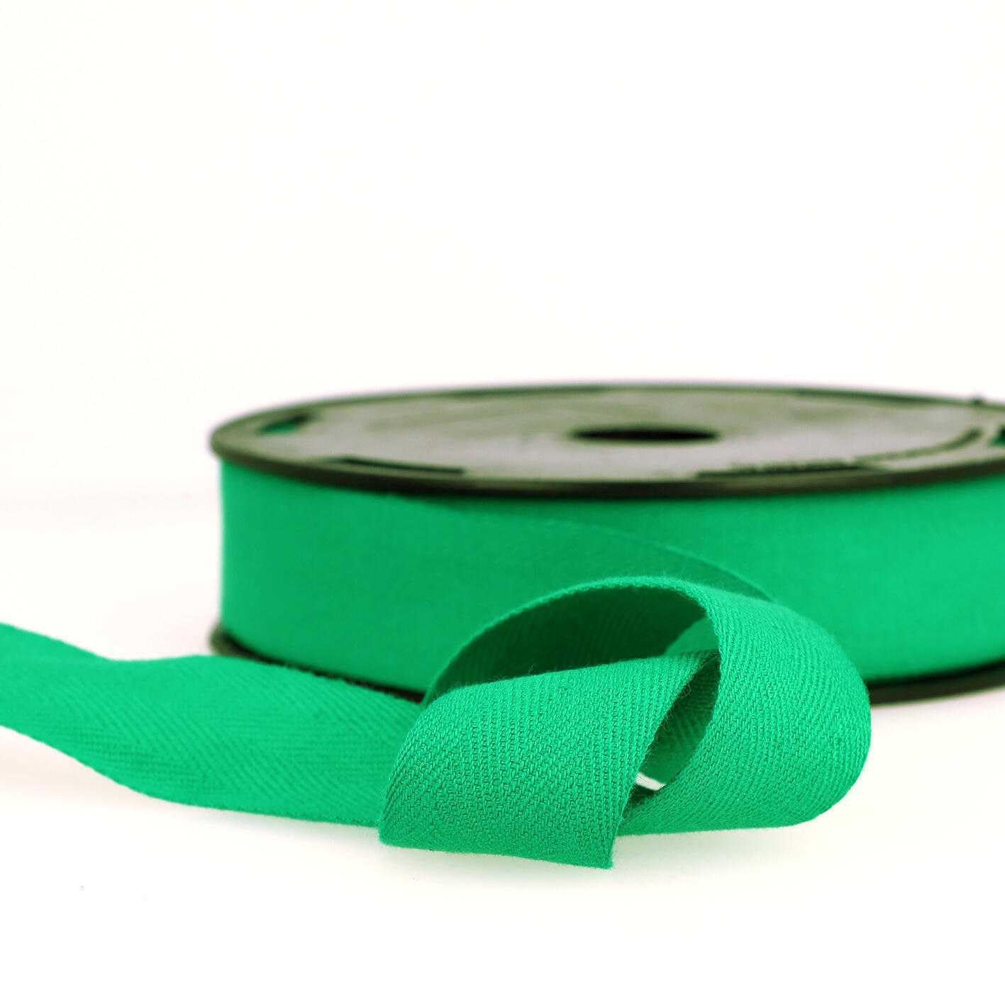 25mm Pure Cotton Herringbone Twill Tape Binding 37 Colours Buy 1 2 4 or 8m+ 675D, 015 Emerald Green, 2 Metres โ image 1