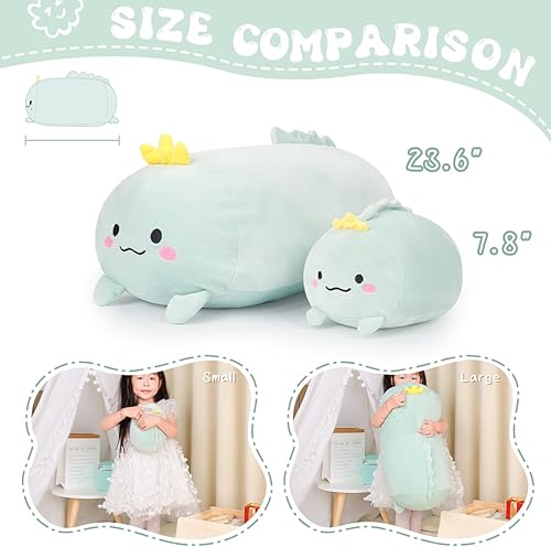 Vista 35 de AIXINI Almohada cilíndrica de peluche de panda lindo de 35.5 pulgadas, juguete de dibujos animados súper suave para abrazar Panda,Dinosaurio,Gato