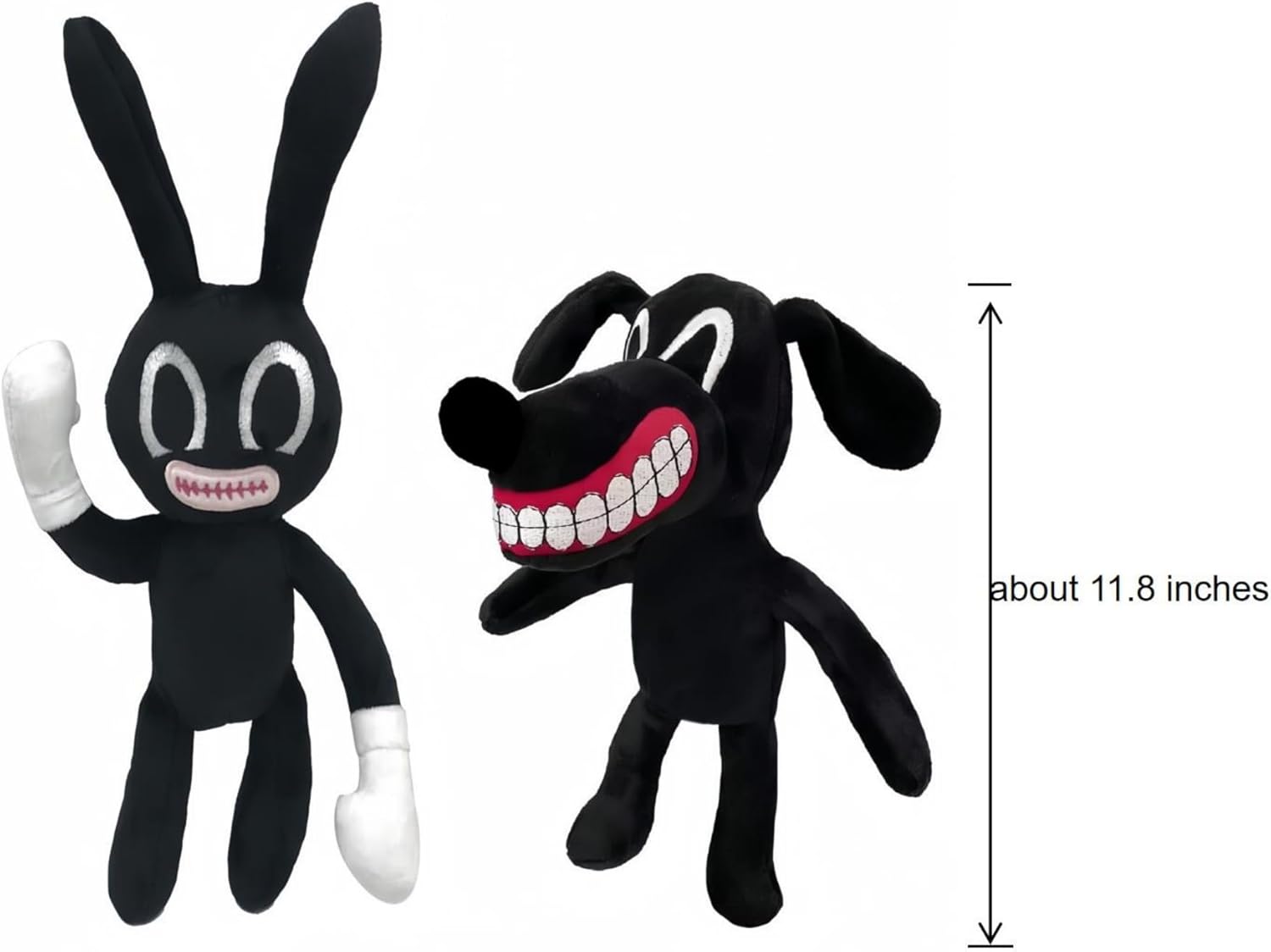 Cartoon Dog Cat Rabbit Plush Toys Halloween Christmas Horror Plush Toy for Home Party Gift Birthday Toy (Rabbit&Dog)