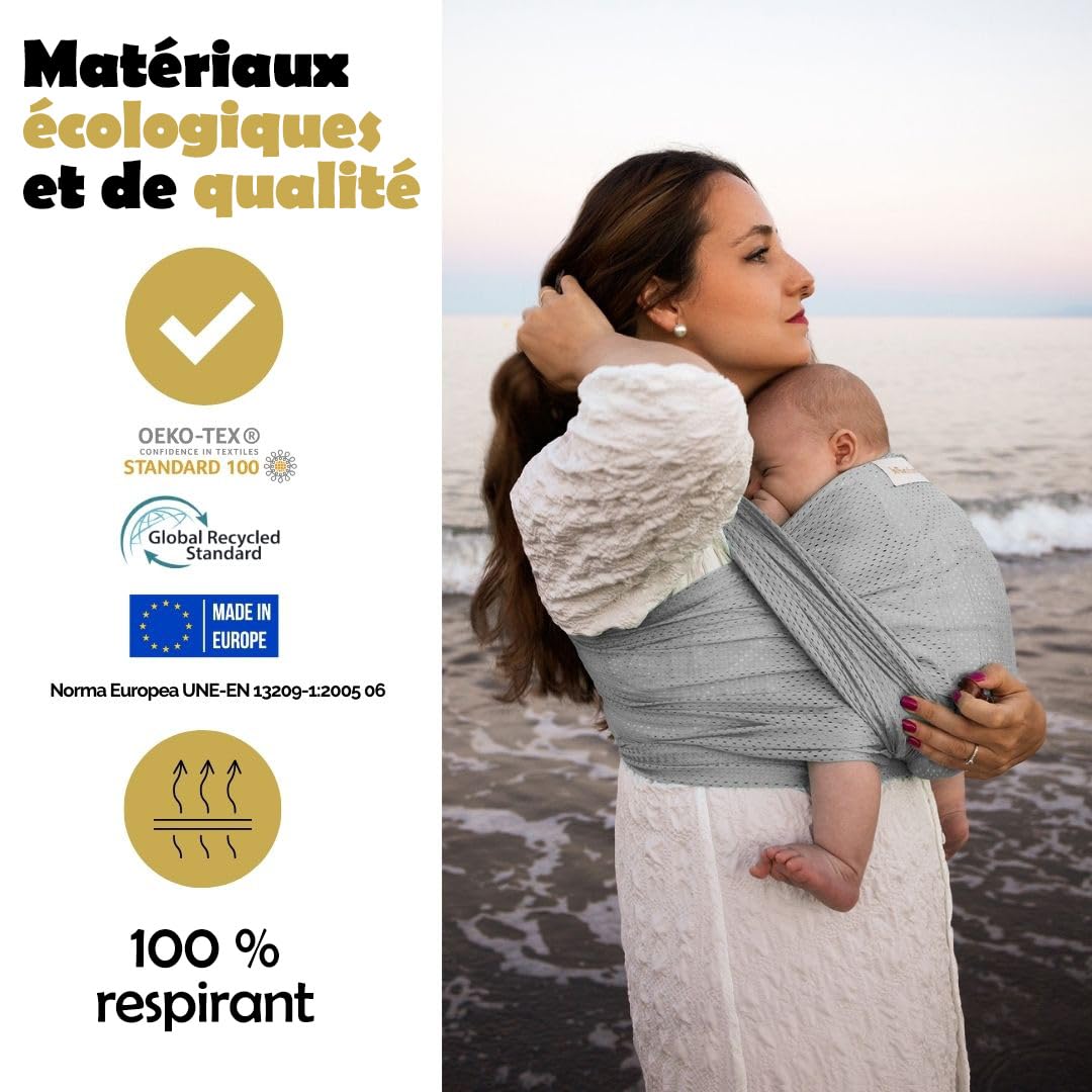 Écharpe porte-bébé aquatique Oekotex waterproof séchage rapide Fabriqué en FR