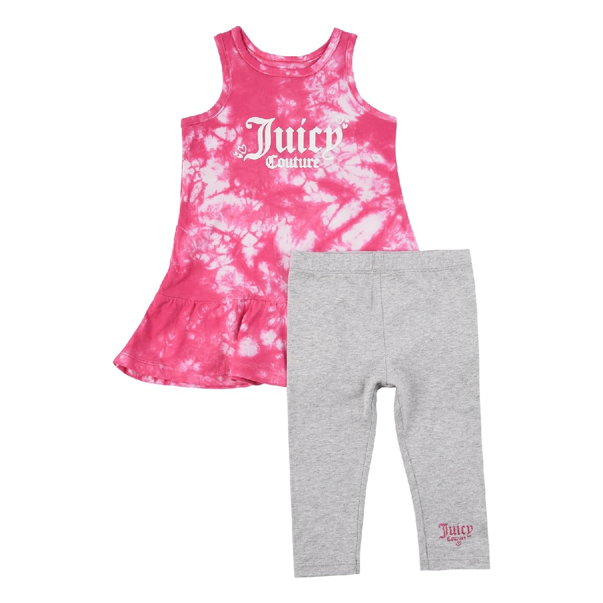 JUICY COUTURENewborn JBX5562959 Juicy Couture Tie Dye Twist Back Dress And Legging Set