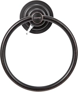 BOPai Drill Free Vacuum Suction Cup Towel Ring, Oil Rubbed Bronze