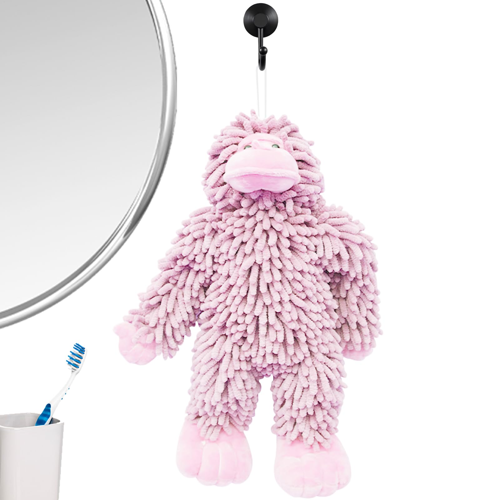 Serviette de toilette chenille 14 cm pour animaux avec boucle