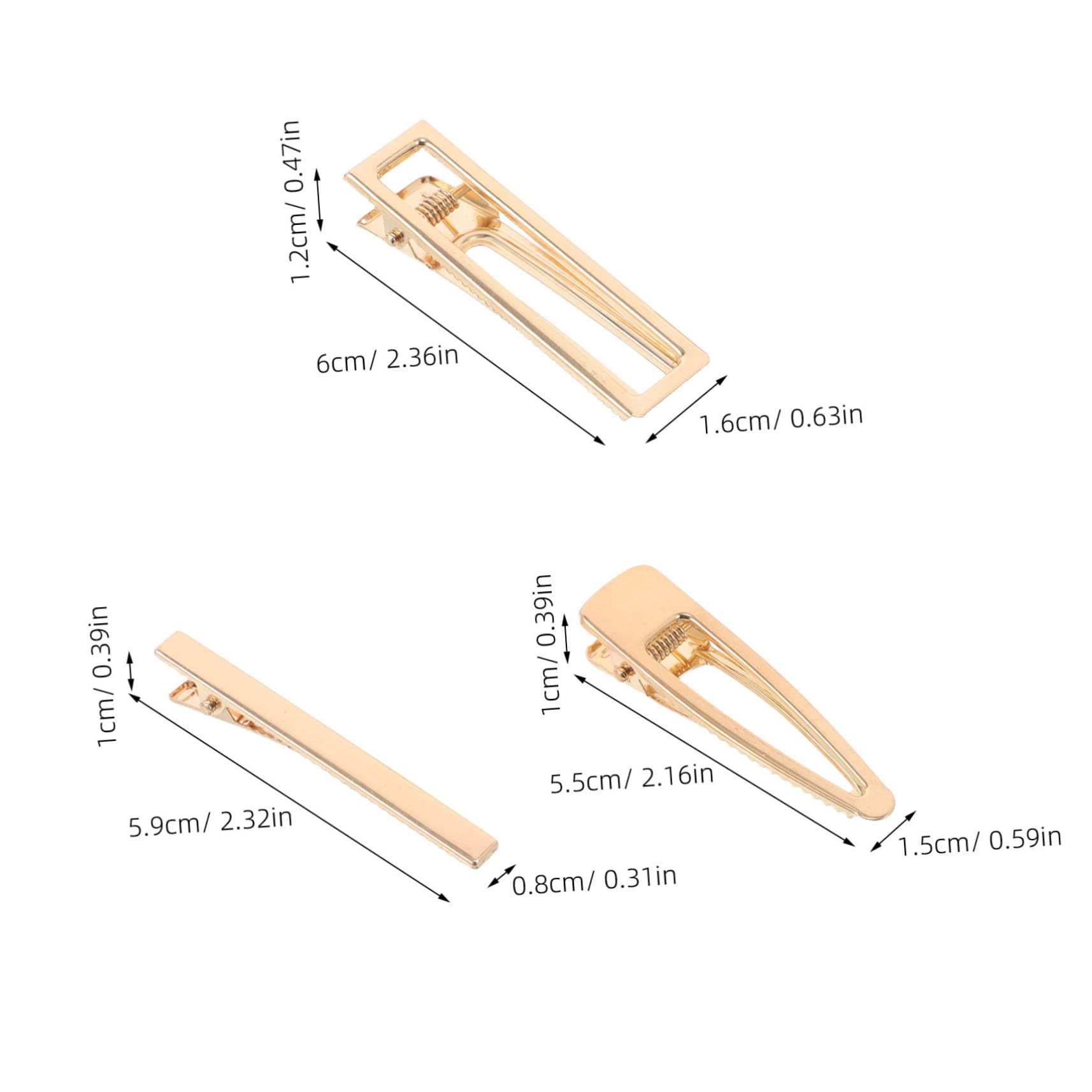 60 pezzi Clip Capelli Alligatore Metallo Dorato Fermagli Resistenti per Donna Ragazza Accessori DIY Styling Hairpin