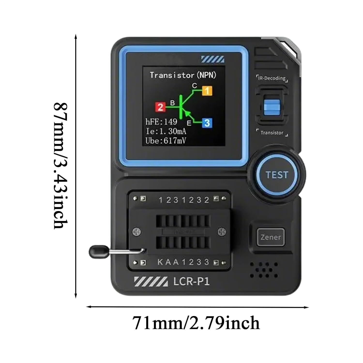 Lab Oscilloscopes - High Precision Transistor Tester Meter - Multi-Function Capacitor Automatic Diode Resistor Inductor Detector for Capacitance Battery Test