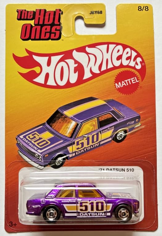 Hot Wheels Hot Ones '71 Datsun 510 escala 1:64 morado miniatura 1