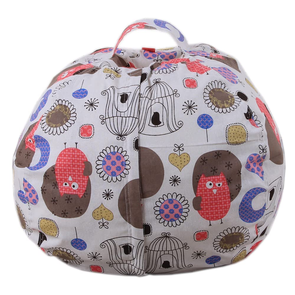 Highdi Cute Bean Bag No Filler, Gaming Beanbag Chair Cover for Adult Kids Without Filling Highback Comfortable Lazy Sofa Beanbag Soft Toy Storage Bean Bag Seat (18inch,Owl) โ image 1