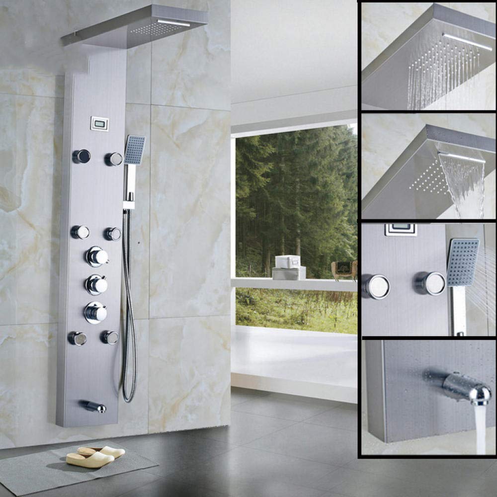 Equipo Baño Panel De Ducha Termostático - Acero Inoxidable 304 Con Grifo Incorporado Duchas De Baño Columna