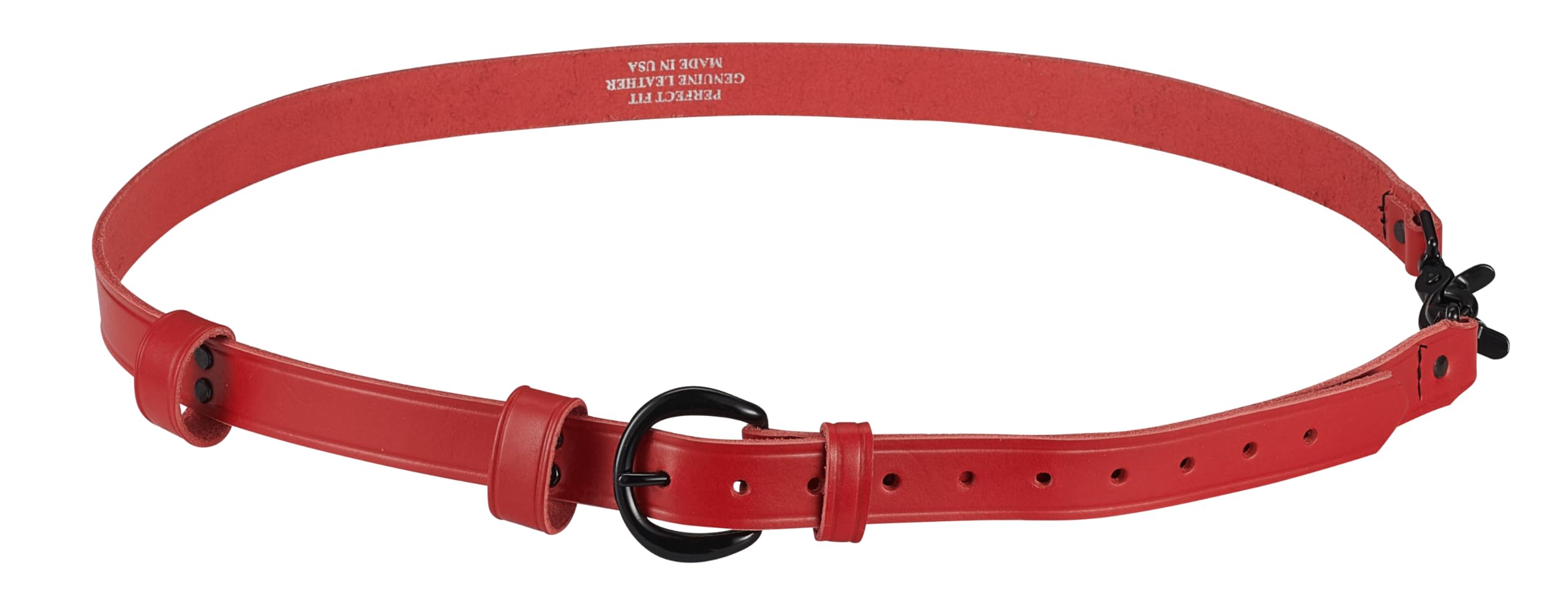 Feuerwehrmann Radio-Gurt-Set Aus Rotem Leder - Reflektierend, Mit Anti-Sway-Gurt, Mikrofonhaltern, Made In USA