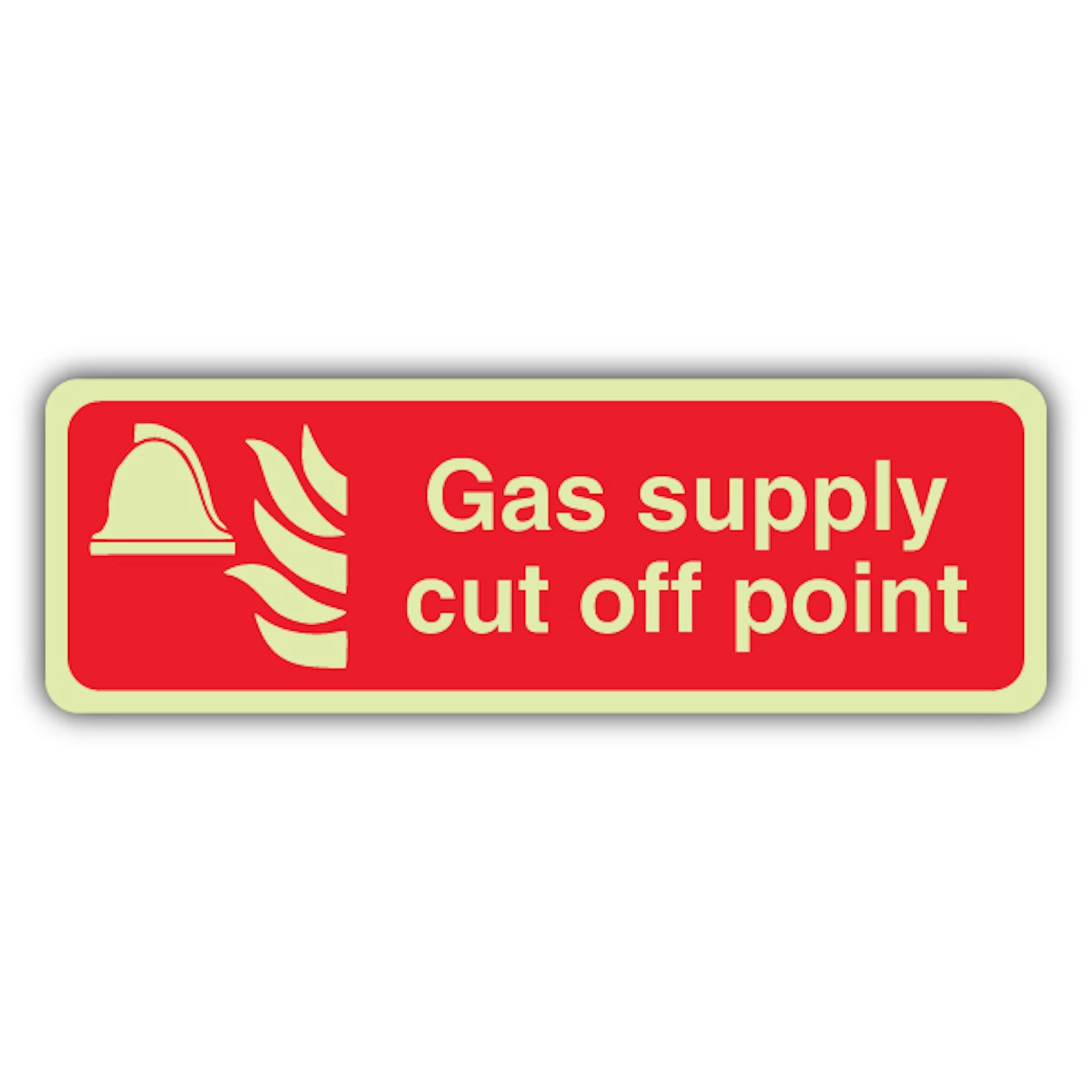 V Safety Gas Supply Cut Off Point Sign – 600 x 200 mm – vinile triplo
