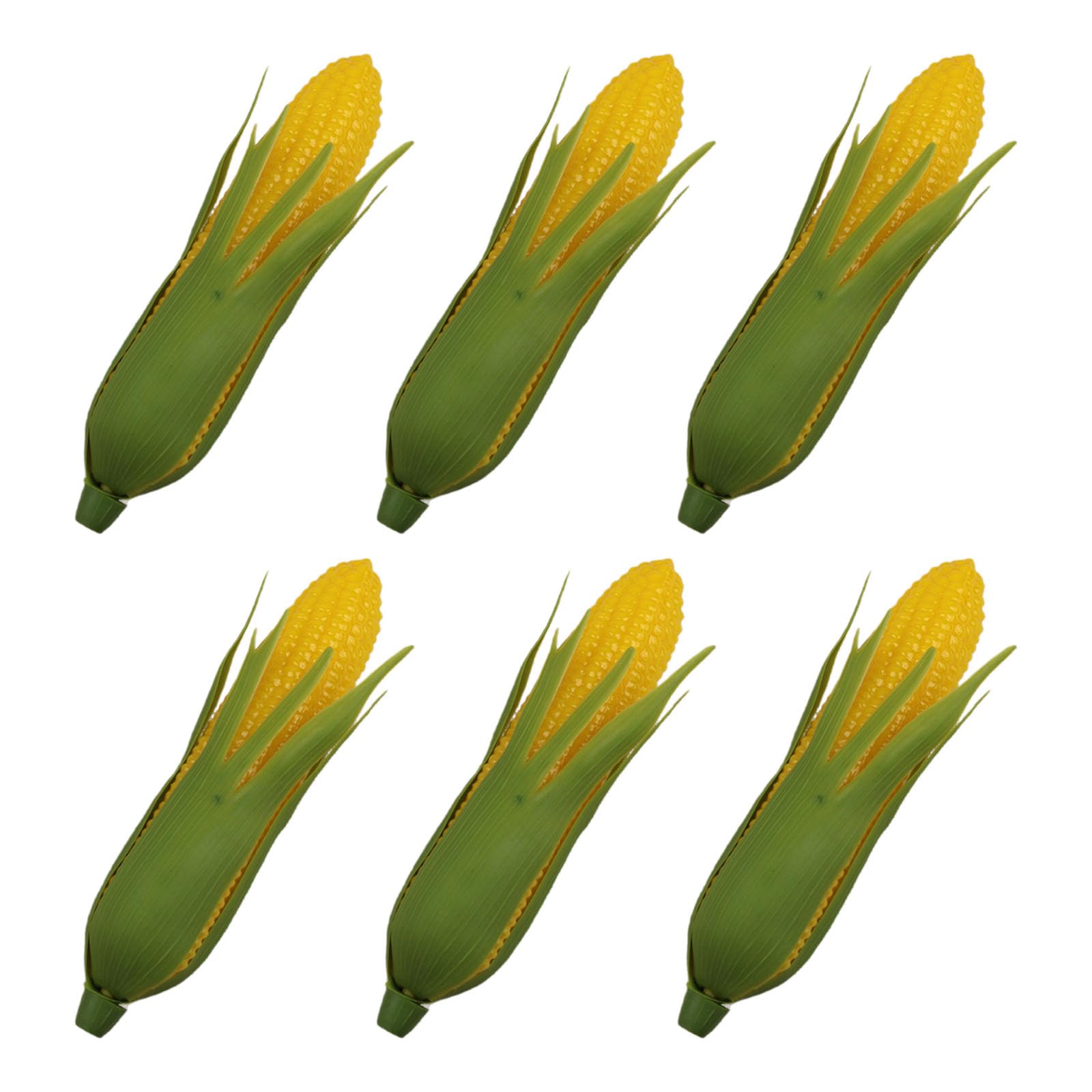 Kangnice 6Pcs Artificial Corn Realistic Fake Corns for Thanksgiving Harvest Partiess Photo Props Simulation Vegetable Decorations