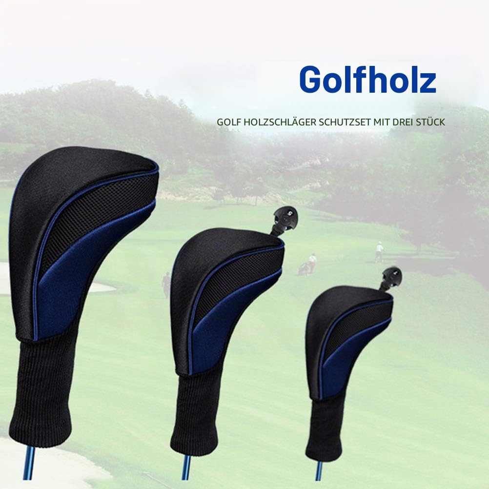 Golfschlägerhauben 3-teiliges Set Golfschlägerhauben aus Holz, 1, 3, 5, Fairway-Hölzer, Schlägerhauben Golfschläger, passend alle Fairway- und Driver Schläger.