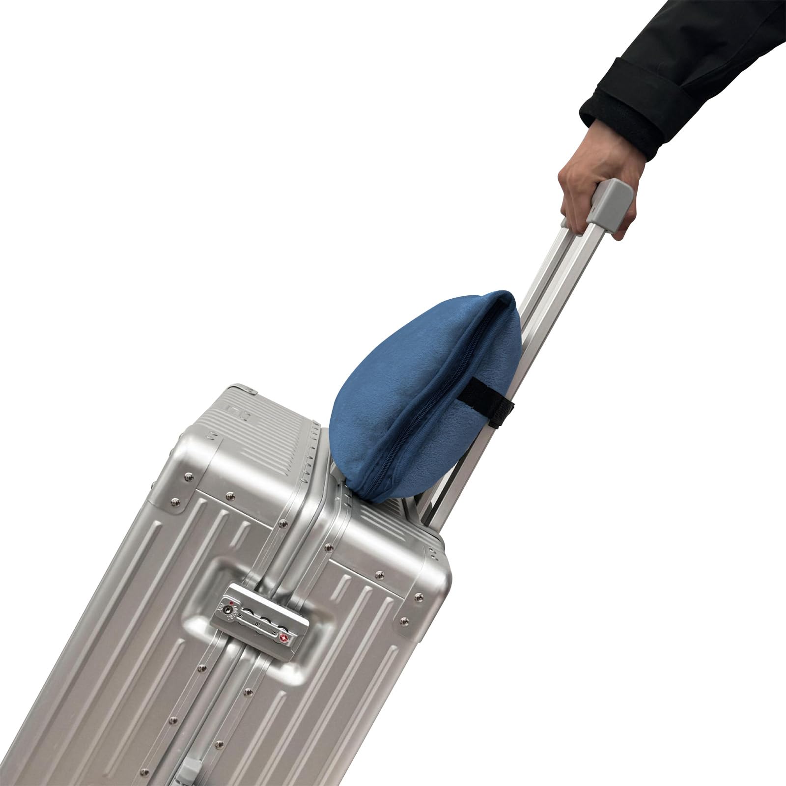 Reisedecke Reisekissen 2 in 1, Ultraleicht Warm Flugzeugdecke Verwandlungskissen mit Kissenbezug, Kissen mit Gepäckhülle & Rucksackclip für Reisen, Büro, Flugzeug, Auto, Camping Marineblau