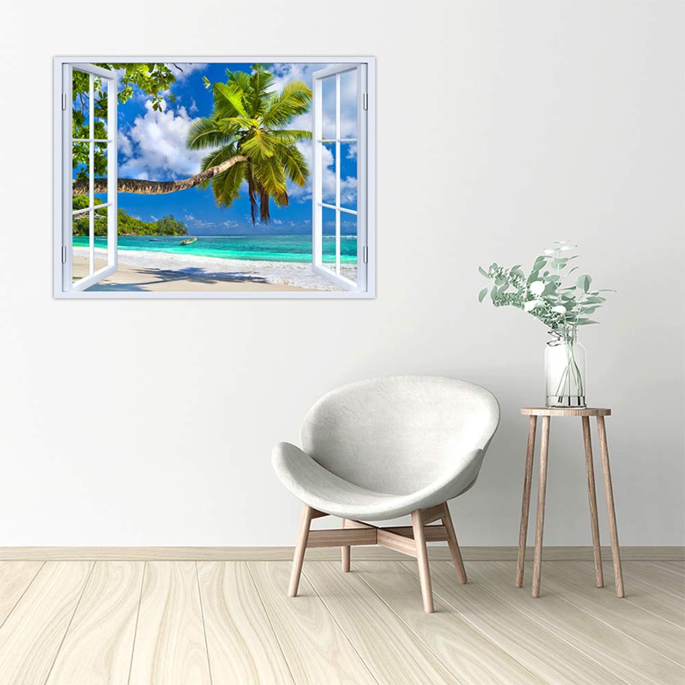 Quadro su tela Palme sul mare dell'isola tropicale 100x50 cm