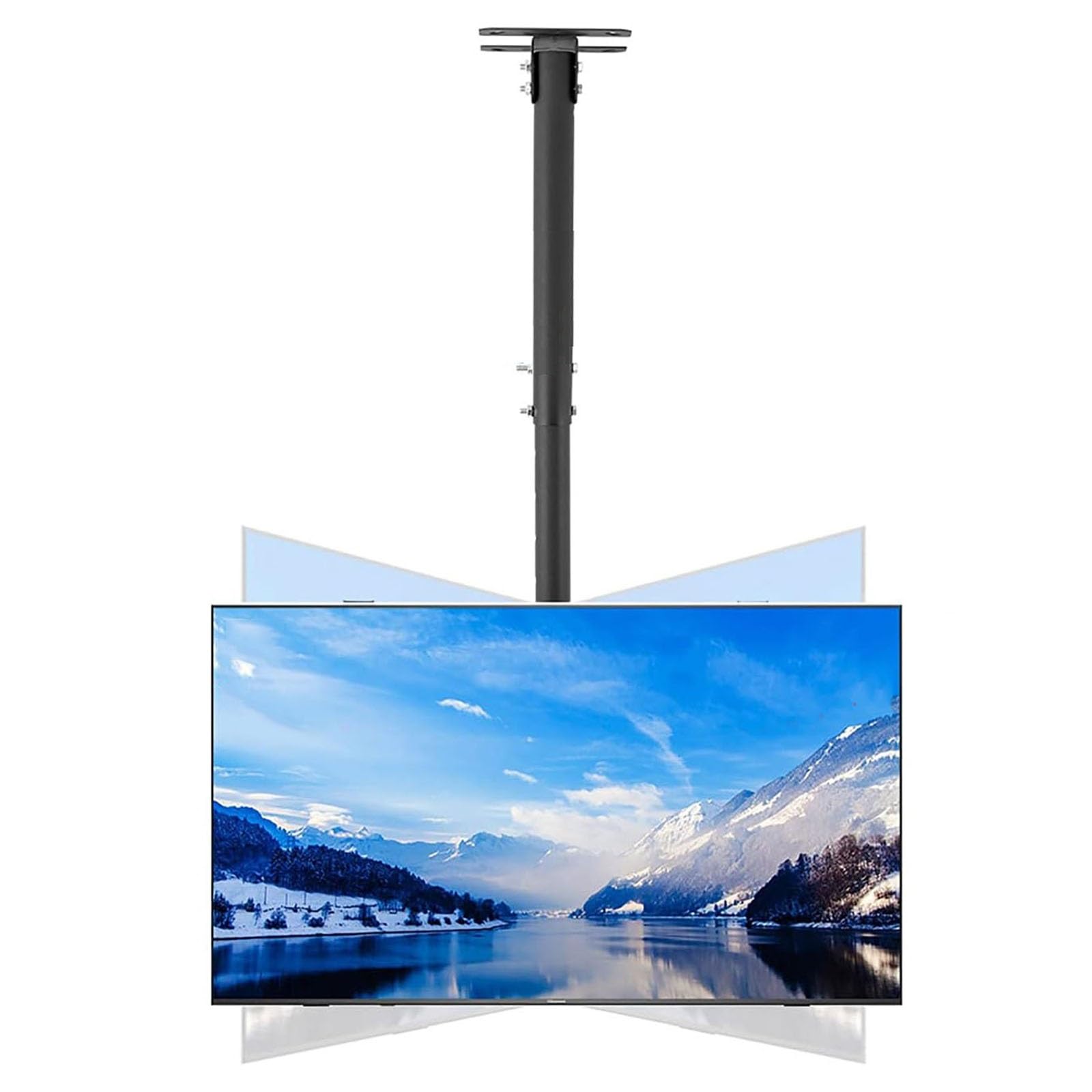 Support TV plafond pivotant 360° pour fixer un grand écran sans percer les murs