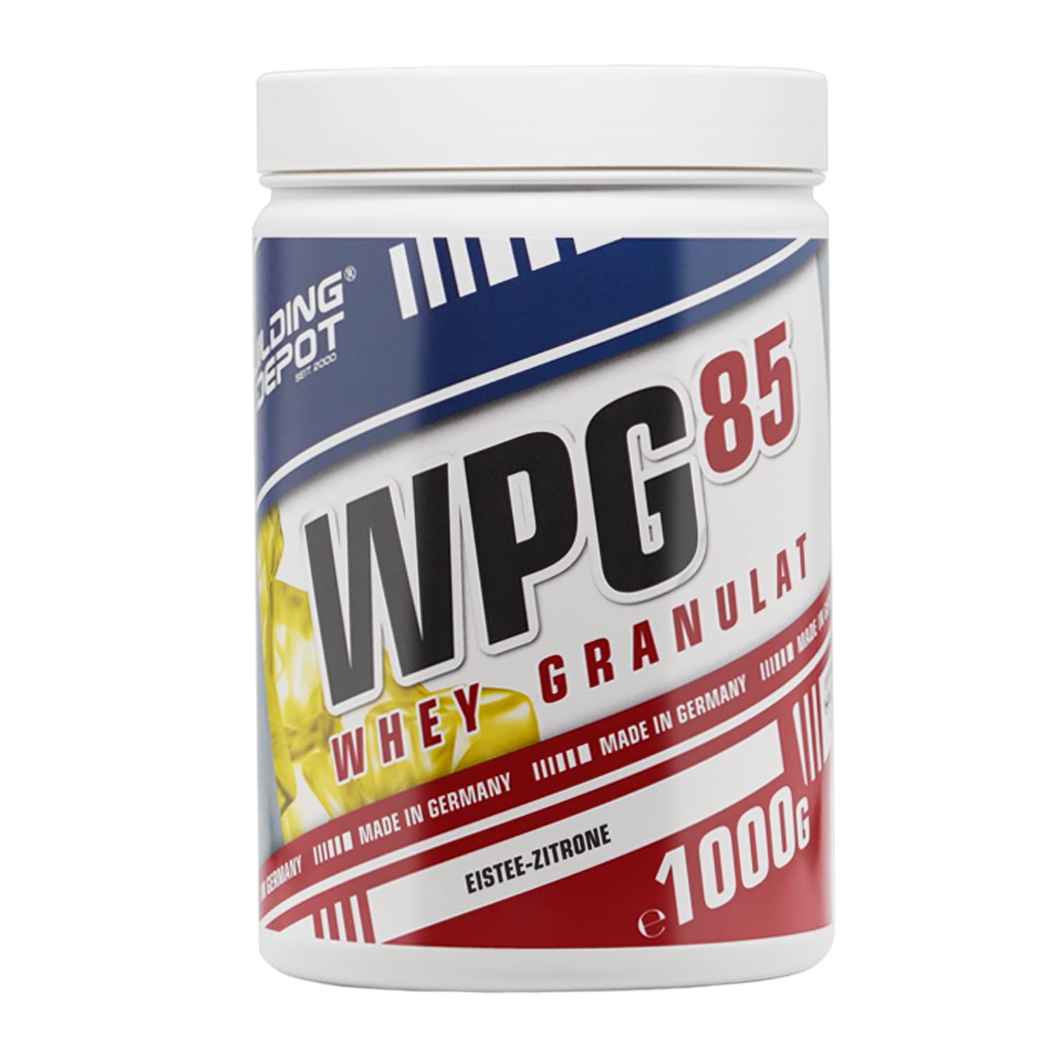 Bodybuilding Depot® - WPG-85 Clear Whey Protein Pulver 1kg, Eistee Zitrone, Speziell zum Mixen in Wasser, Perfekte Löslichkeit, Hoher BCAA und EAA Anteil