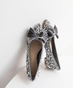 Amazon | ベロアリボンフラットシューズ PP34045 GRAY 22 | RANDA