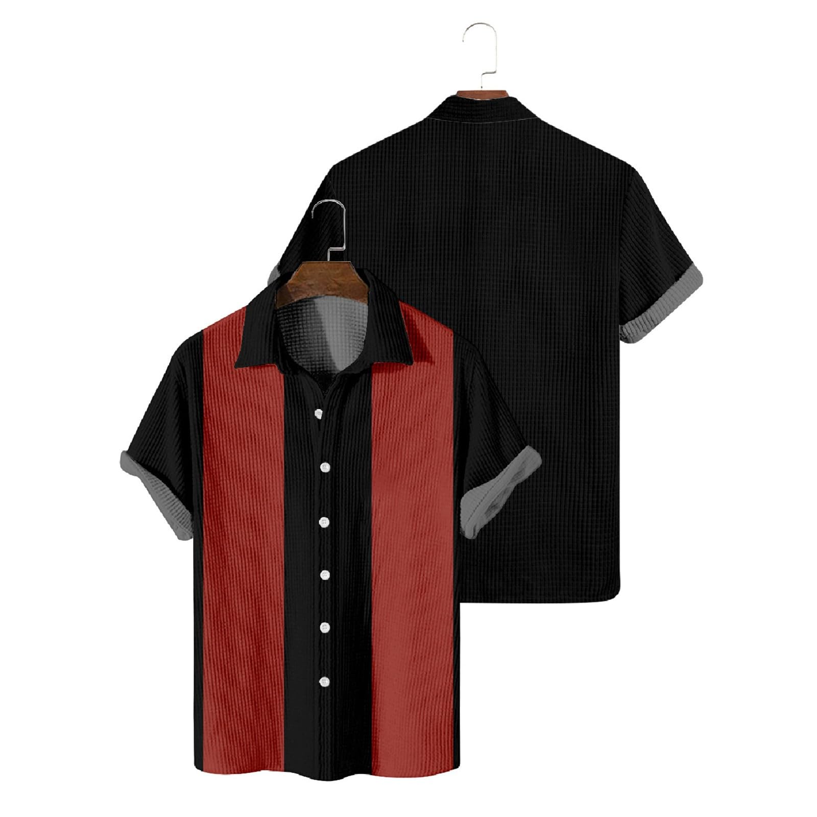 Hawaii Hemd Männer Revers Gestreifter Druck Sommerhemd Kurzarm Lustige T Shirts Locker Freizeithemden Mit Knopfleiste Loose Westernhemd Lässig Strandhemd Bügelfrei Cuba Hemd Leichte Funky Hemd