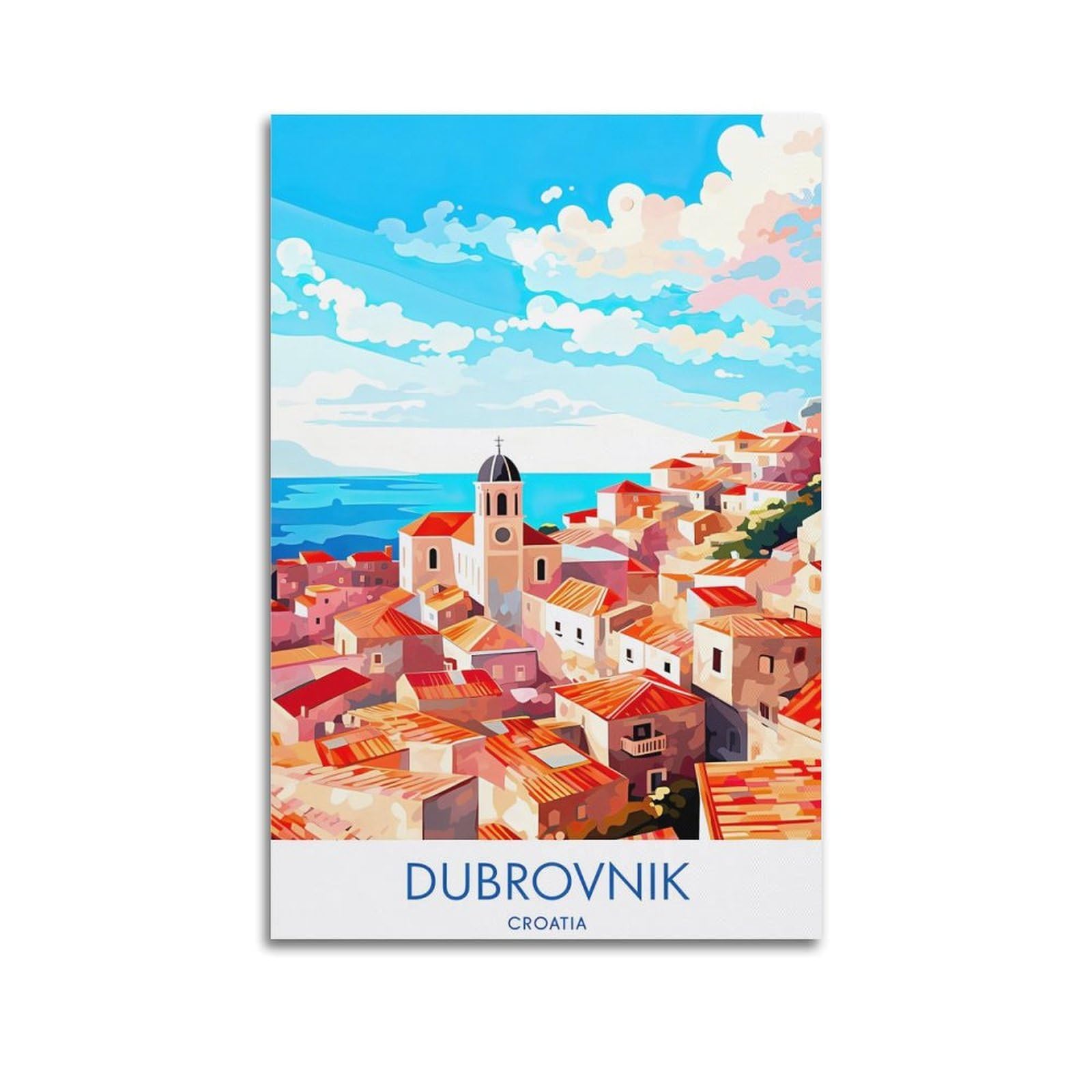 EZMLFA 5D Diamond Painting Kits for Adults,Dubrovnik Croatia,Diamond Painting,Landscape Gem Art Kits Adult and Crafts Home Decor 40x40cm
