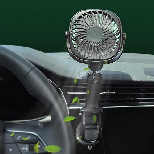 Miniatura 7 de Ventilador de mano negro para cocina de coche con rotación de 360 grados, súper succión, gancho multidireccional, ventilador portátil para vehículo,