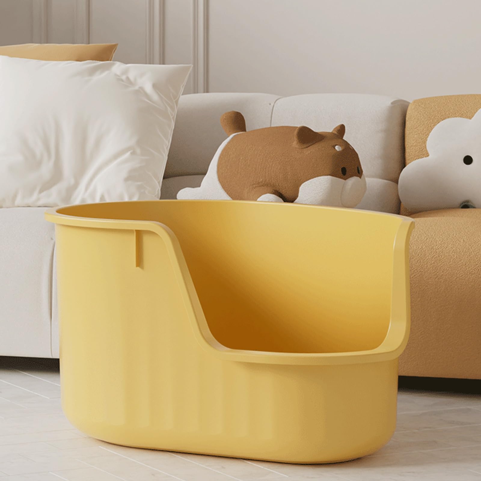 Lettiera portatile per gatti, bordo alto, design anti schizzi, per famiglie grandi e multiple, nessuna perdita di sabbia, facile da pulire
