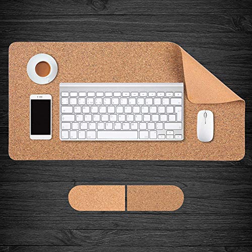 DawnTrees Almohadilla de corcho para escritorio de oficina (900 x 400 x 3 mm), alfombrilla de ratón de corcho antideslizante, almohadilla de escritorio impermeable, portátiles, oficinas y hogares Cover